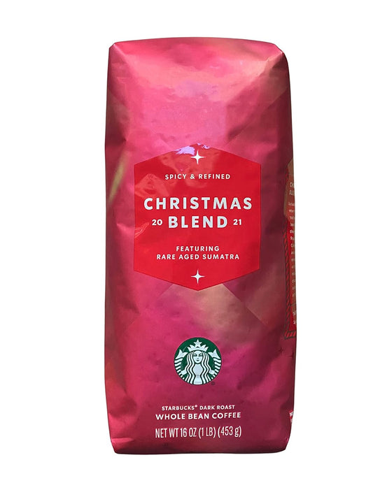 Starbucks Holiday Christmas Blend Whole Bean Coffee 16 oz (Caffeinated Dark Roast) (EXP 3/2024)