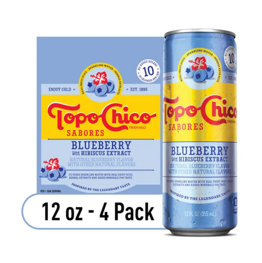 TopoChico Blueberry w/ Hibiscus 12 fl oz (4 pack)